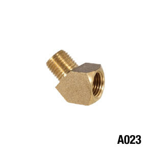 45° Elbow, 1/4"M x 1/4"F Adaptor (Brass)